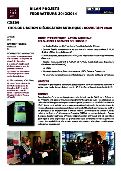 Rêve et dessine ton territoire (Master)