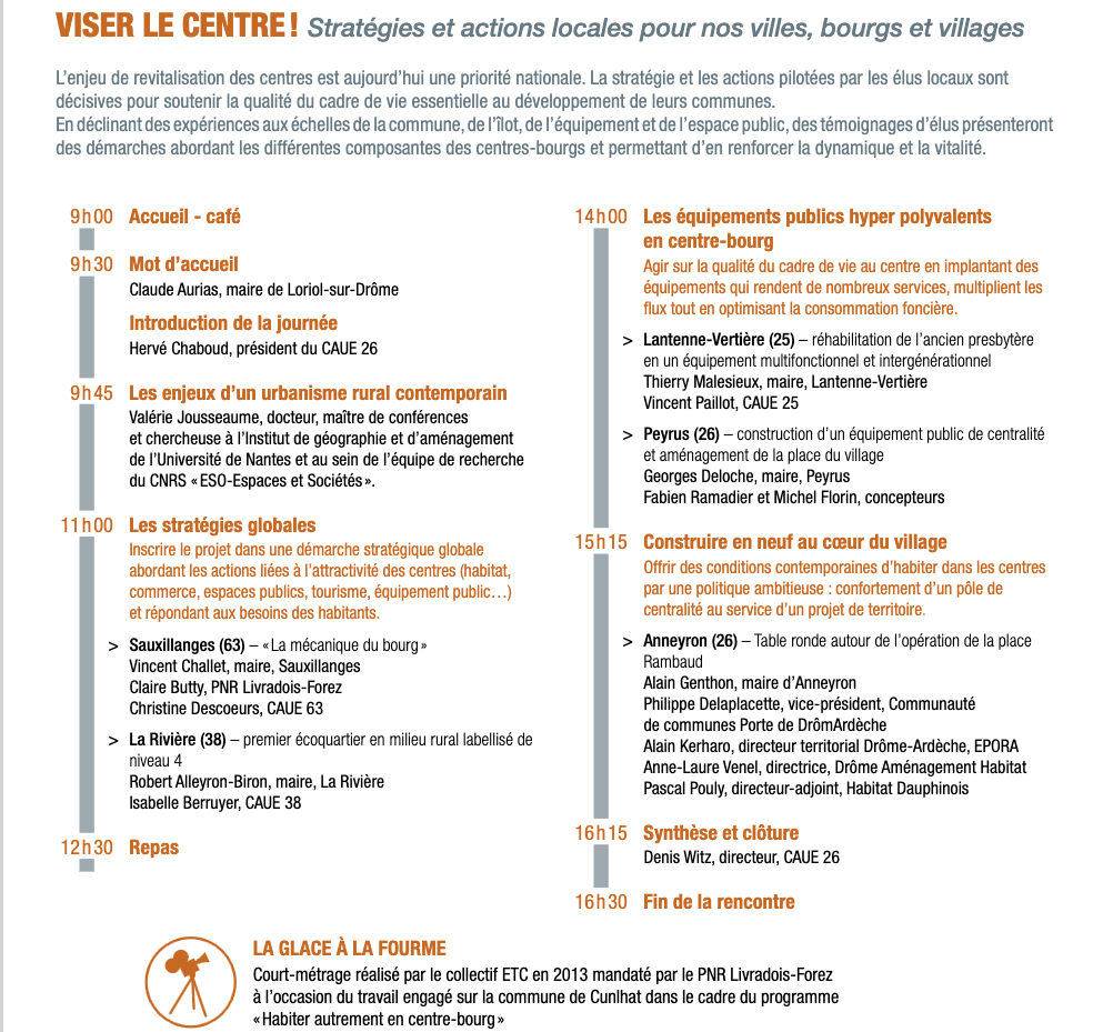 Programme Viser le centre !