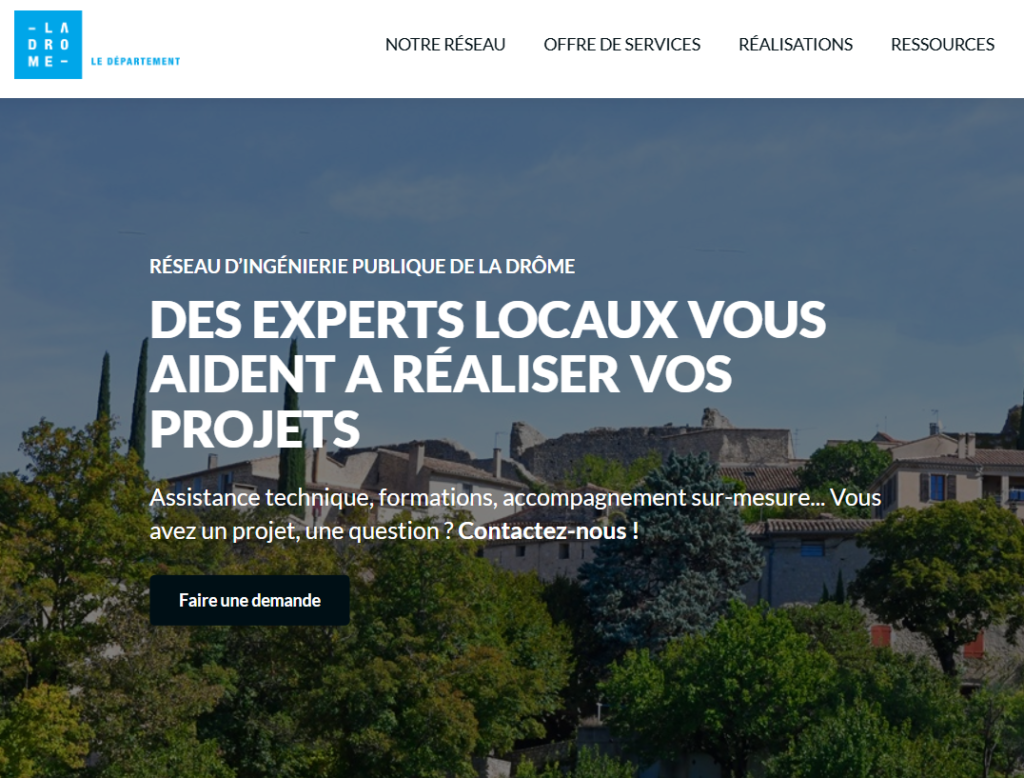 Réseau d&rsquo;ingénierie publique de la Drôme : le site web